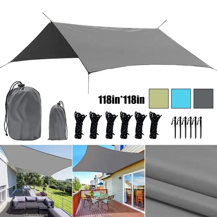 Tente de camping Oxford étanche et pliante 10x10 pieds - Abri spacieux pour pêcheurs et familles en extérieur