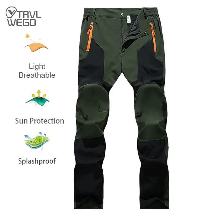 Pantalon randonnée homme TRVLWEGO - Respirant, séchage rapide, anti-UV pour pêche et camping