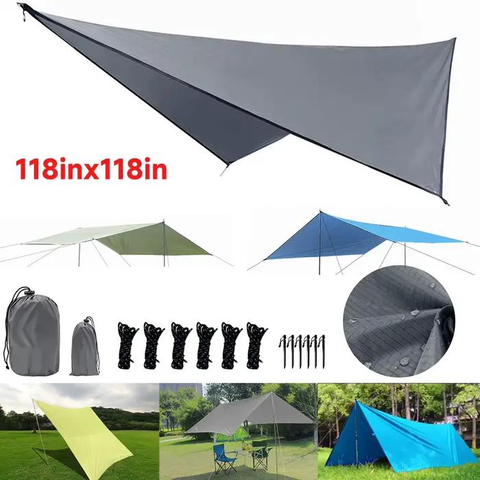 Tente de camping Oxford étanche et pliante 10x10 pieds - Abri spacieux pour pêcheurs et familles en extérieur