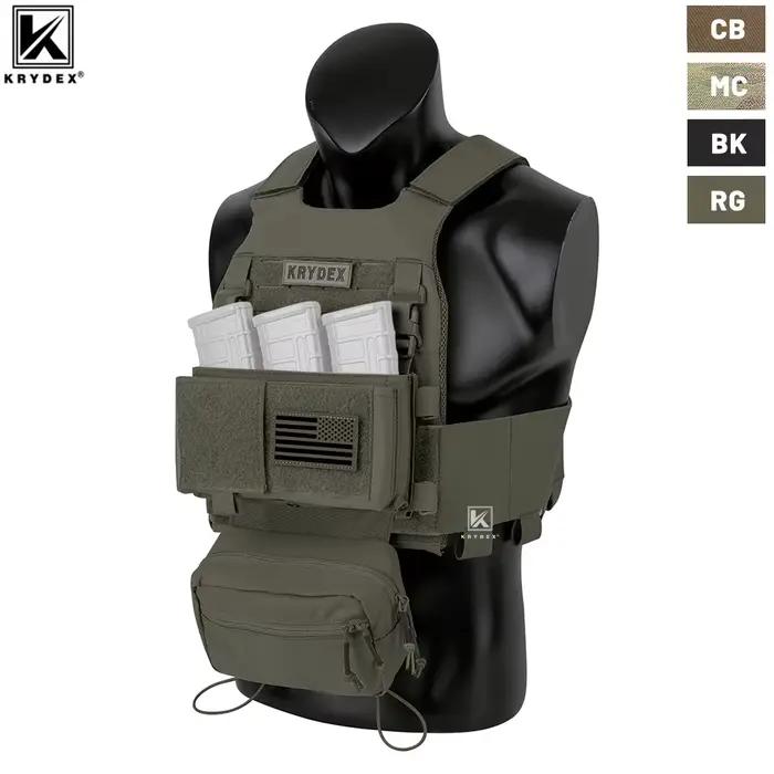 Gilet tactique porte-plaque camouflage MK3, ceinture élastique et pochette pour pêche discrète en milieu naturel