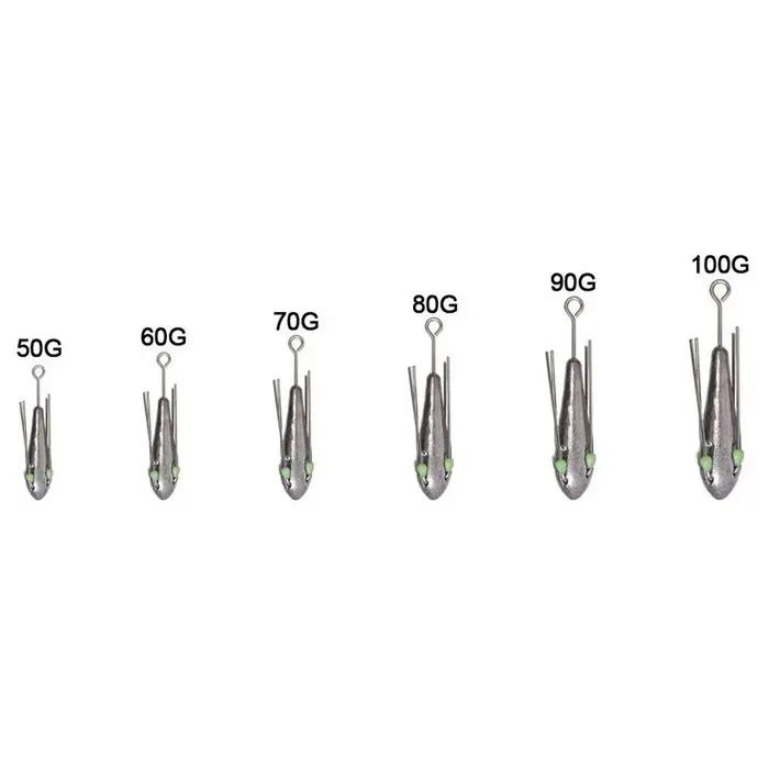 Plombs de pêche lumineux 50g-110g avec perle résistants pour technique drop shot et connecteur hameçon
