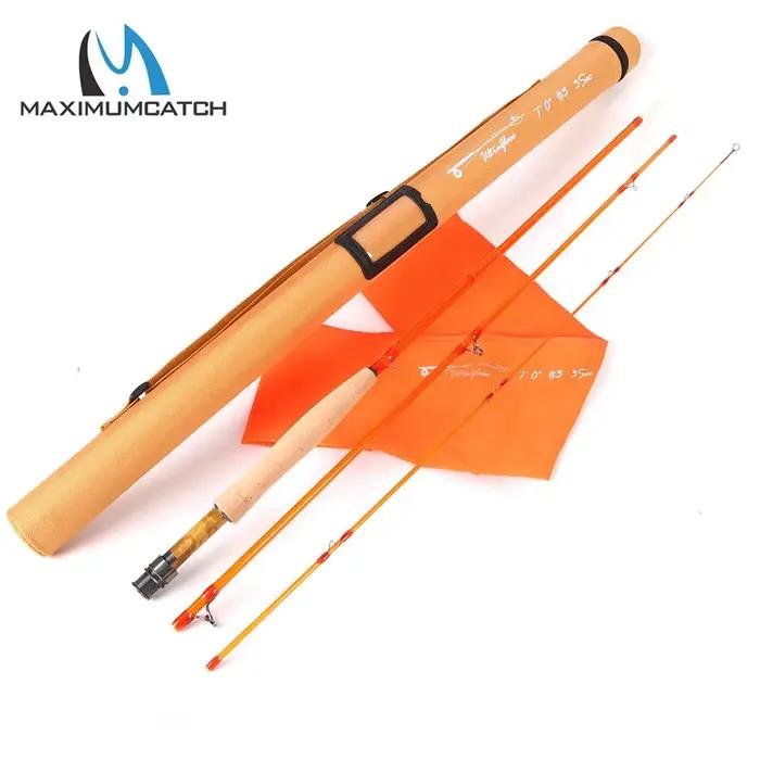 Canne à mouche fibre de verre transparente Maximumcatch 7/8.5FT 3/6WT rétro classique pêche truite