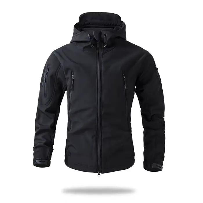 Softshell tactique pêche hiver homme - Veste polaire camouflage capuche - Imperméable coupe-vent outdoor
