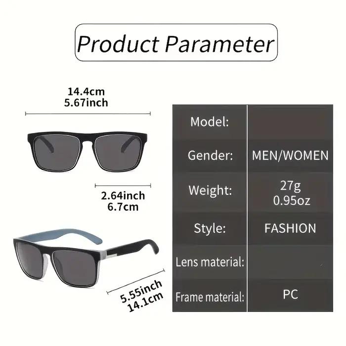 2 paires lunettes de soleil polarisées dégradé carrées pour pêche en mer - Anti-éblouissement voyage