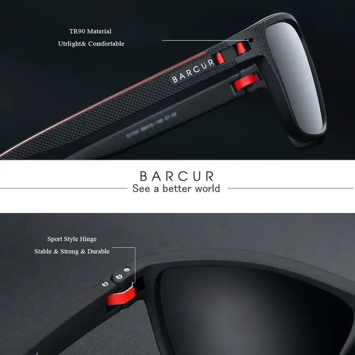 Lunettes de soleil sport polarisées TR90 légères pour hommes - Protection UVAB complète accessoire pêche