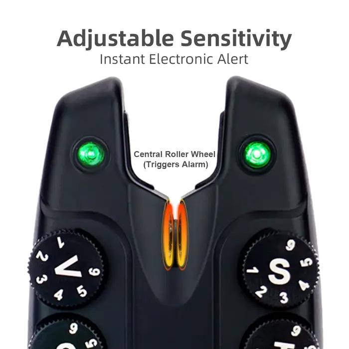 Set d'alarme sans fil anti-vol Hirisi pour pêche à la carpe 1+4 avec indicateur de touches