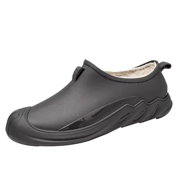 Bottes pêche basses doublées polaire imperméables - Chaussures travail cuisine automne hiver