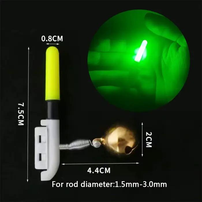 Alerte lumineuse LED pour canne à pêche de nuit, rechargeable USB, avec batterie lithium et clochette