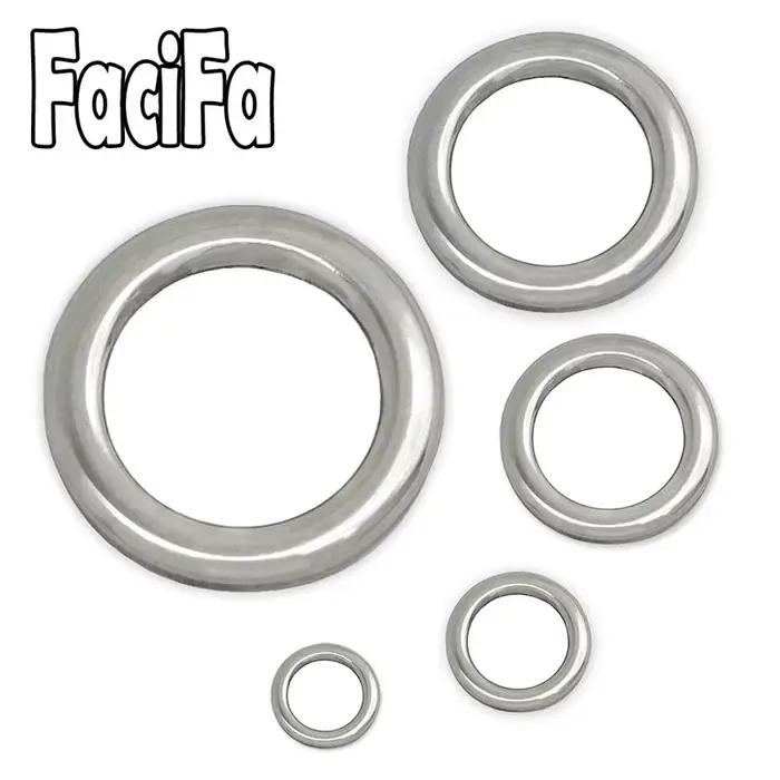 100pcs anneaux pêche acier inoxydable lourd - Solid rings pour snap swivels et hameçons leurres