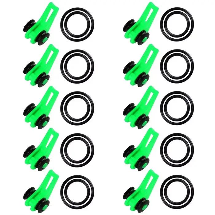Porte-hameçons silicone canne pêche 10 pièces - Anneaux fixation appâts leurres sécurisée