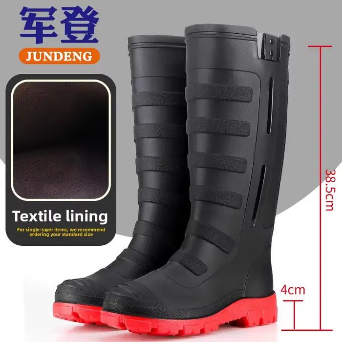 Bottes de pêche homme haute tube imperméables antidérapantes pour toutes saisons - Chaussures de travail