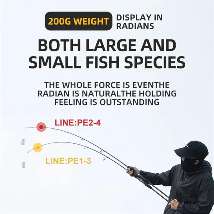Canne ROLLFISH bateau carbone jigging léger spinning casting mer 2 sections 1.68-1.98m 127-141g leurre