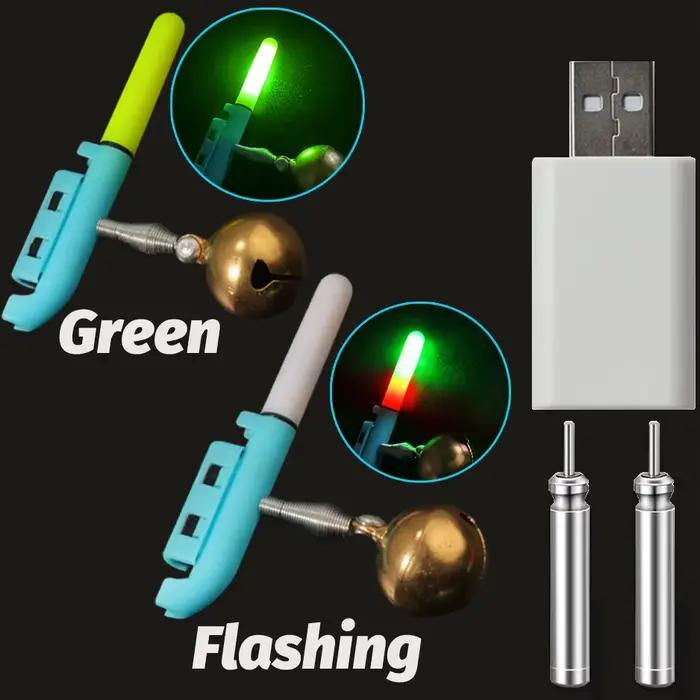 Lampe alarme pêche LED rechargeable USB - bâton lumineux clip canne pêche nocturne