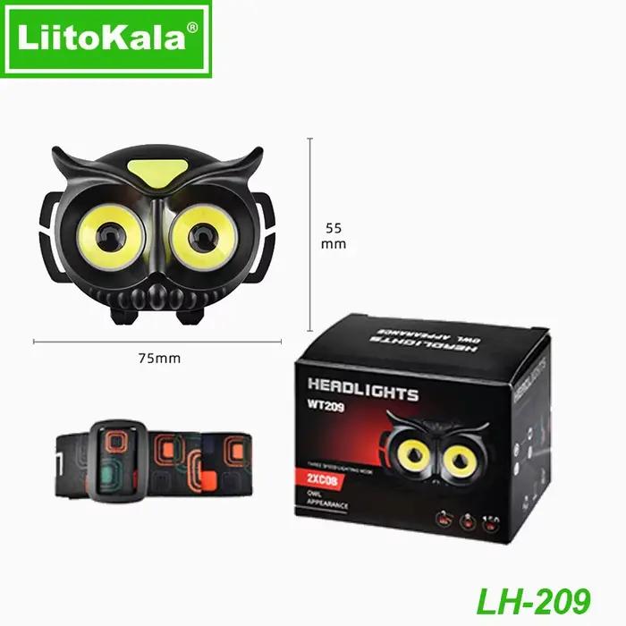 Lampe frontale LiitoKala Petite Chouette LH-208 209 compatible piles AAA pour randonnée et pêche légère