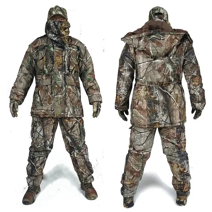 Combinaison thermique imperméable camouflage arbre pour pêche hivernale et activités outdoor