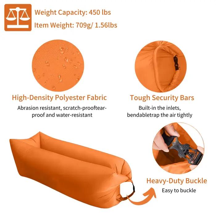 Canapé gonflable portable pour une personne - Lit de camping confortable pour pêche et plage