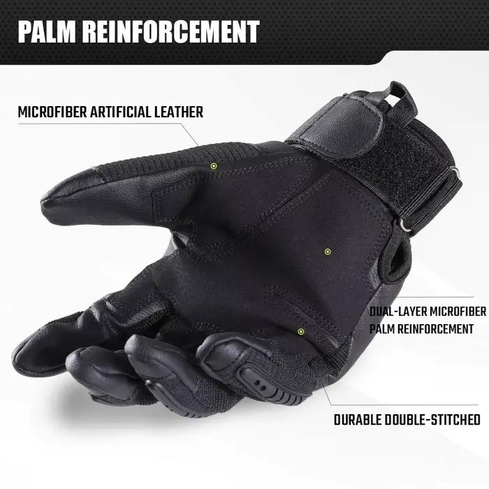 Gants tactiques pleine main écran tactile pêche vélo airsoft - Cuir PU antidérapant hommes