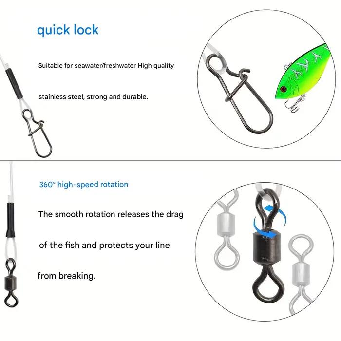 Ligne de pêche fluorocarbone 7-18kg avec blocage rapide et test de pression pour canne à moulinet