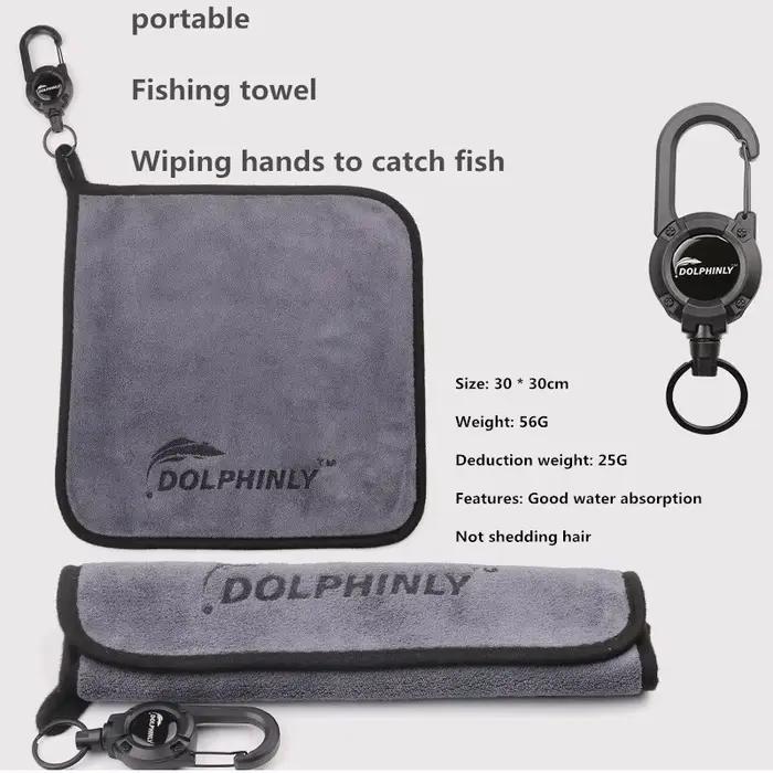 Serviette pêche portable épaisse antidérapante pour essuyage mains outils extérieur