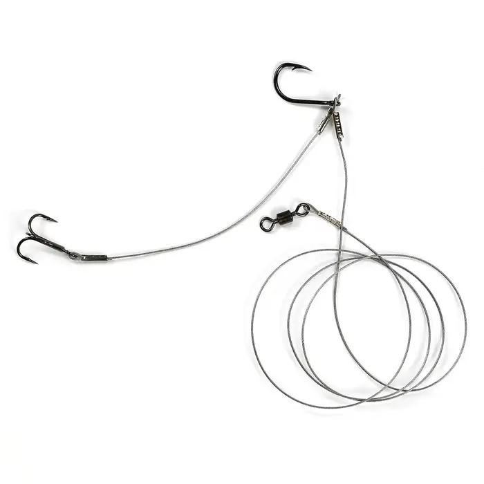 Set de 3 hameçons carbone pour poisson-chat - Hameçons ancres triple haute résistance pêche carnassier