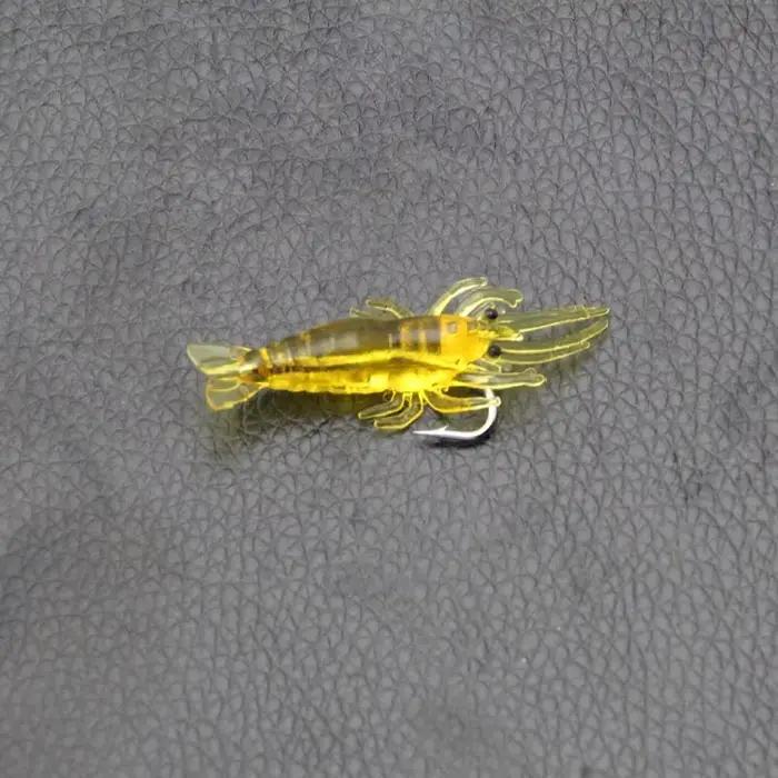 20PCS leurres souples crevette vers 1.3g 4cm pour pêche - appâts silicone crankbait sharp hameçon