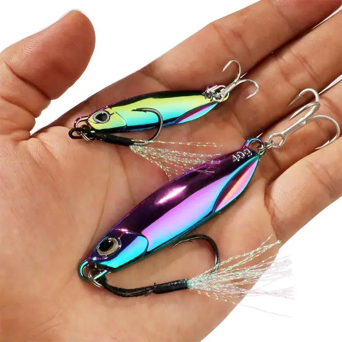 Leurre métal jig 10g à 40g pour brochet carpe - Swimbait cuiller pêche mer kit leurres artificiels