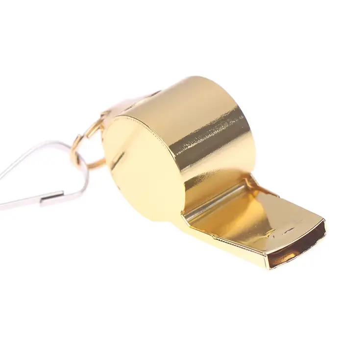 Sifflet de survie en acier inoxydable doré avec cordon pour pêche et activités outdoor - Accessoire sécurité