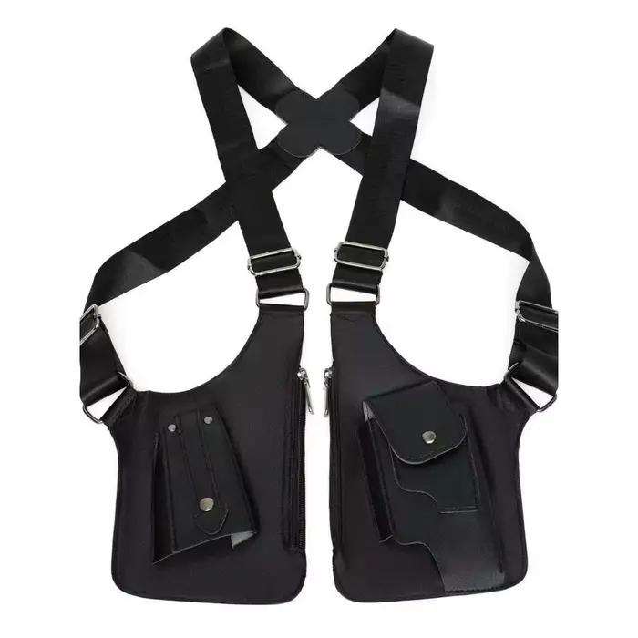 Sac pêche tactique étanche anti-vol double bretelles - Multi-poches polyvalent homme - PU imperméable
