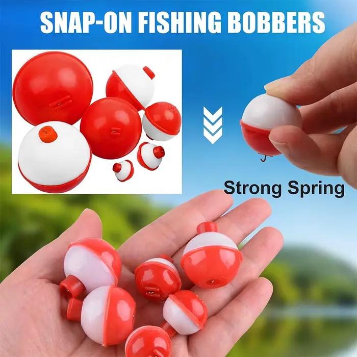 7 flotteurs ronds à clipser pêche 0.5-2.5 pouces bouton poussoir