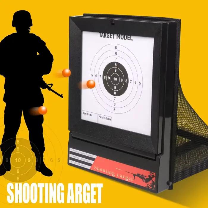 Système cible airsoft AEG avec filet récupérateur et support - Pour entraînement BB pellets indoor et extérieur