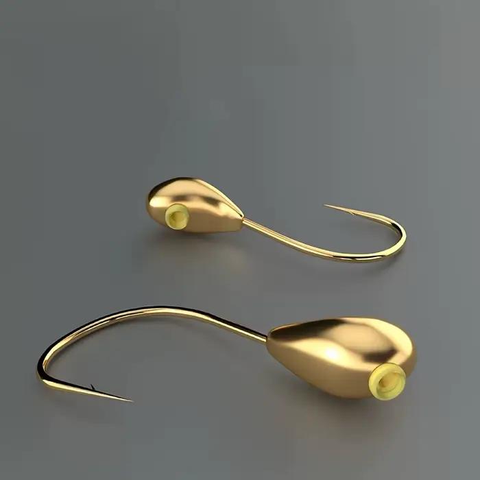 10 hameçons dorés en acier inoxydable inversés, durables pour appâts et leurres de pêche, idéaux pour