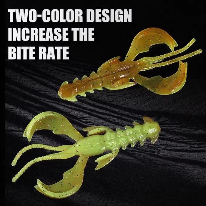 Leurres souples Supercontinent Crazy Lures 65mm et 40mm en forme de crevette et homard pour la pêche