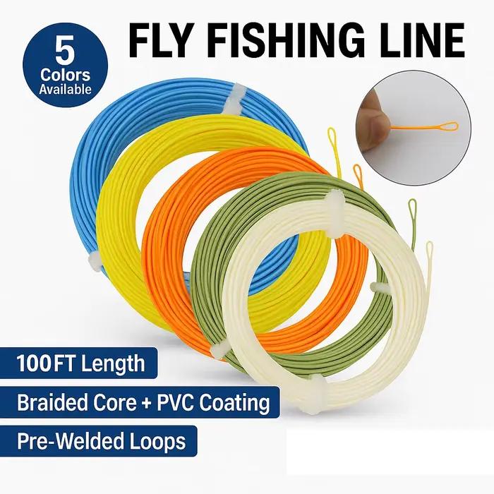 Ligne de pêche à la mouche Aventik 100FT flottante WF1F-WF9F PVC âme tressée lancer fluide truite