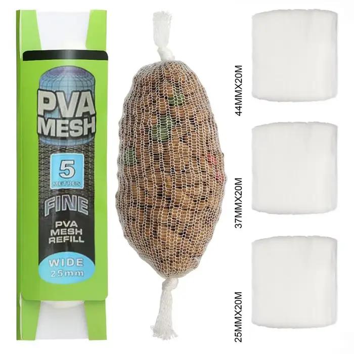 Filet PVA soluble recharge 5m/20m pêche carpe feeder enveloppe appâts 25-44mm