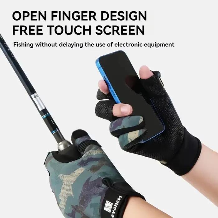 Gants de pêche hiver KoKossi écran tactile épaissis silicone anti-dérapage imperméables résistants doigt retournable vélo
