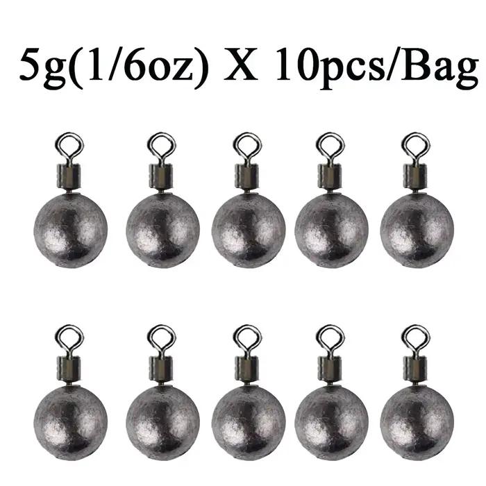 Lot de 10 plombs de pêche pour carpe 3.5g 5g 7g 10g 14g 20g | Poids