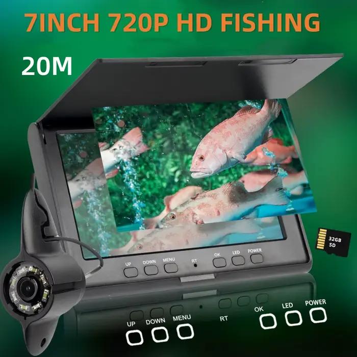 Caméra sous-marine 7 pouces pour pêche - Endoscope avec vision nocturne IR et enregistrement vidéo