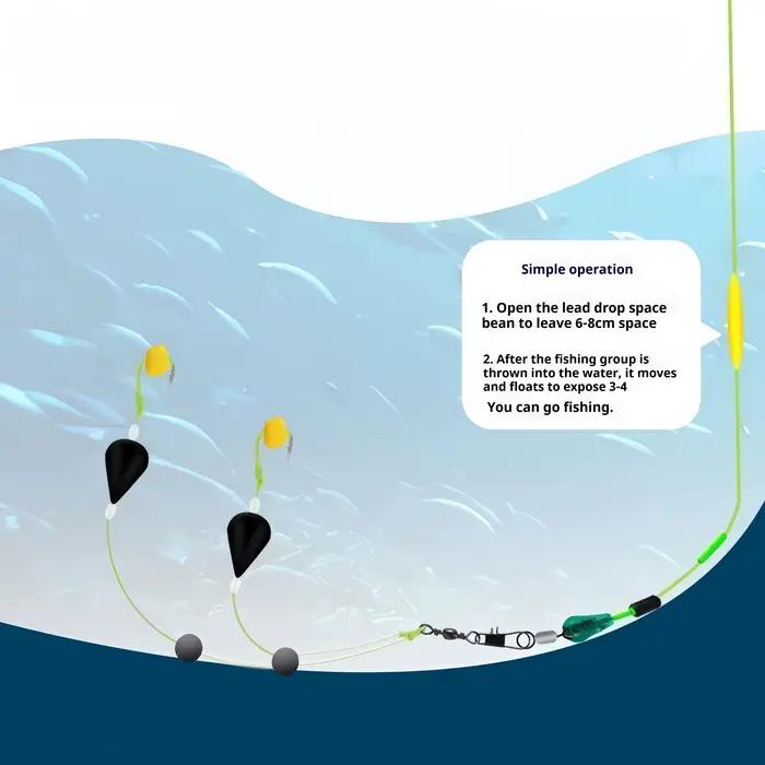 Flotteur de pêche inversé double hameçon haute sensibilité pour mer et eau douce