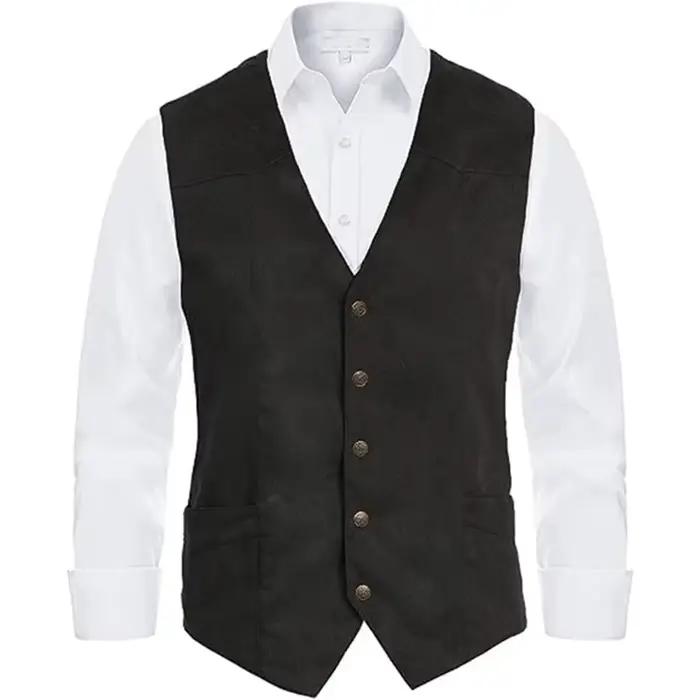 Veste gilet sans manches pour homme vintage, coupe cintrée et ourbe bas pour pêche en extérieur