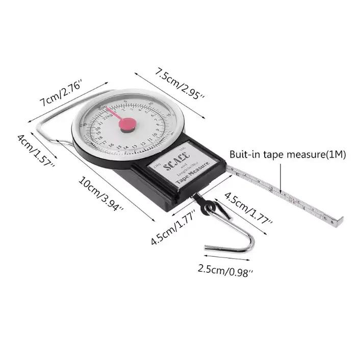 Balance suspendue portable 22kg/50lb pour pêche - Pèse-poissons avec mètre ruban et crochet robuste