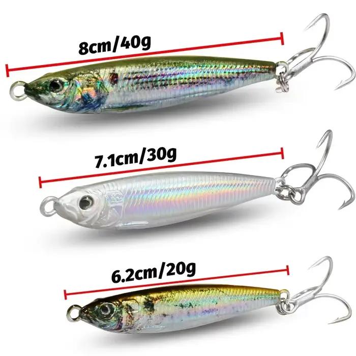 Leurre métal jig 20g 30g 40g avec yeux 3D laser pour pêche verticale, spinning et pêche au leurre