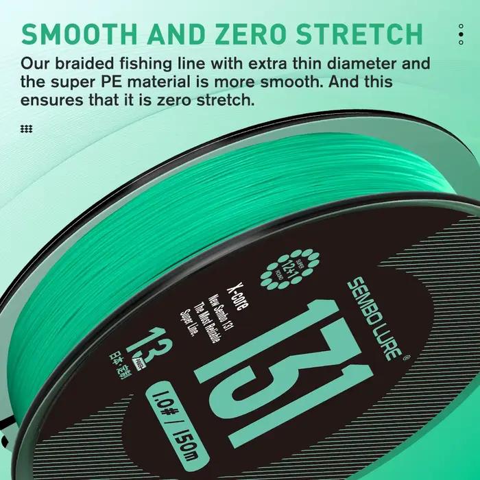 Ligne de pêche ZUKIBO Sembo 131 Braid Super Line X13 - Résistance nœud supérieure et anti-usure