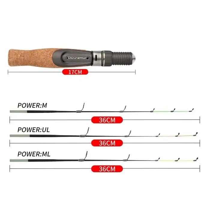 Canne à pêche glace télescopique hiver 2023 carbone UL ML - Pén rod spinning pour pêche sur glace rivière étang