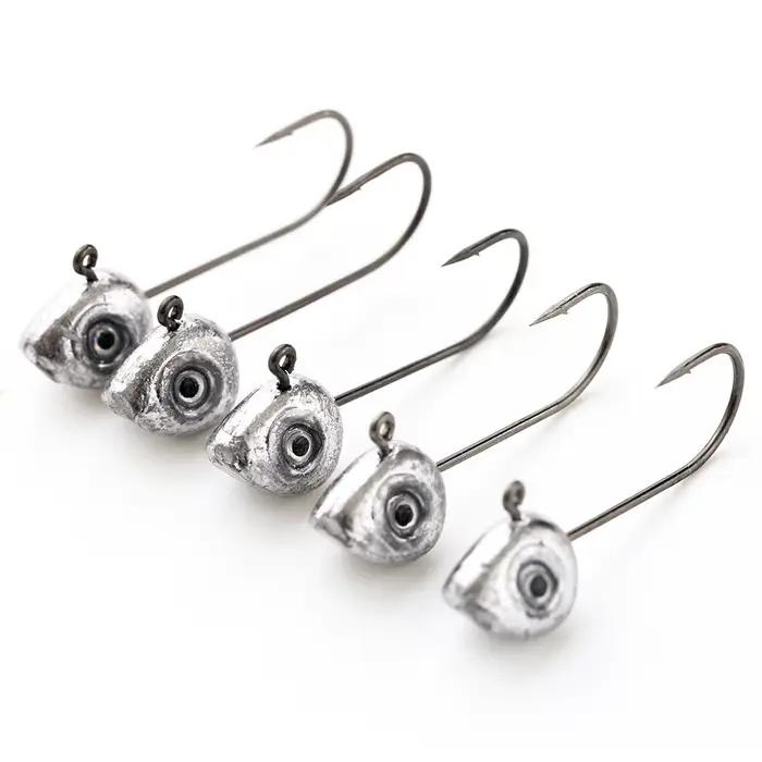 Tête plombée Grouper Crank Jig 0.5g à 5g pour leurres souples et pêche au rockfish
