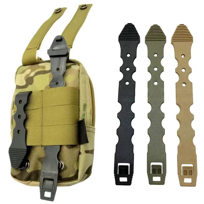 2 clips de fixation tactiques MOLLE - Accessoires pour attacher équipement pêche sur gilet ou sac