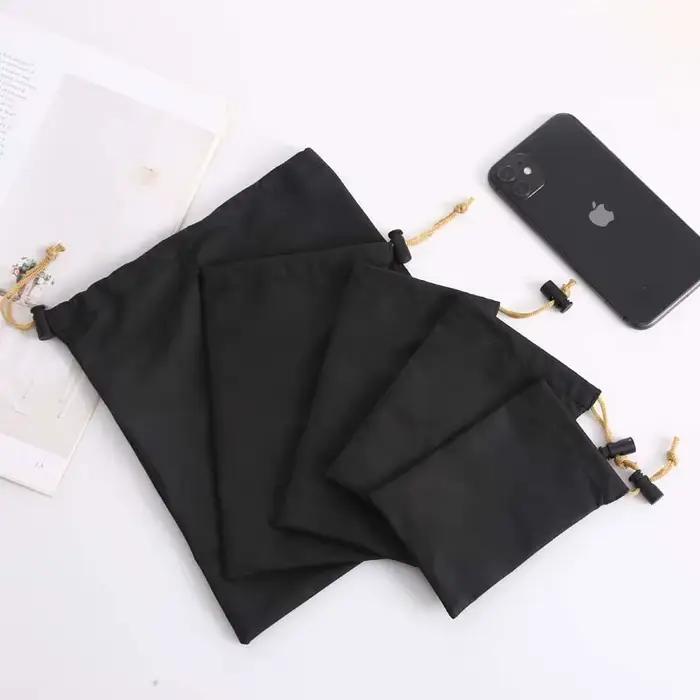 2 sacs étanches en cuir PU pour casque audio pêche avec cordon de serrage protection