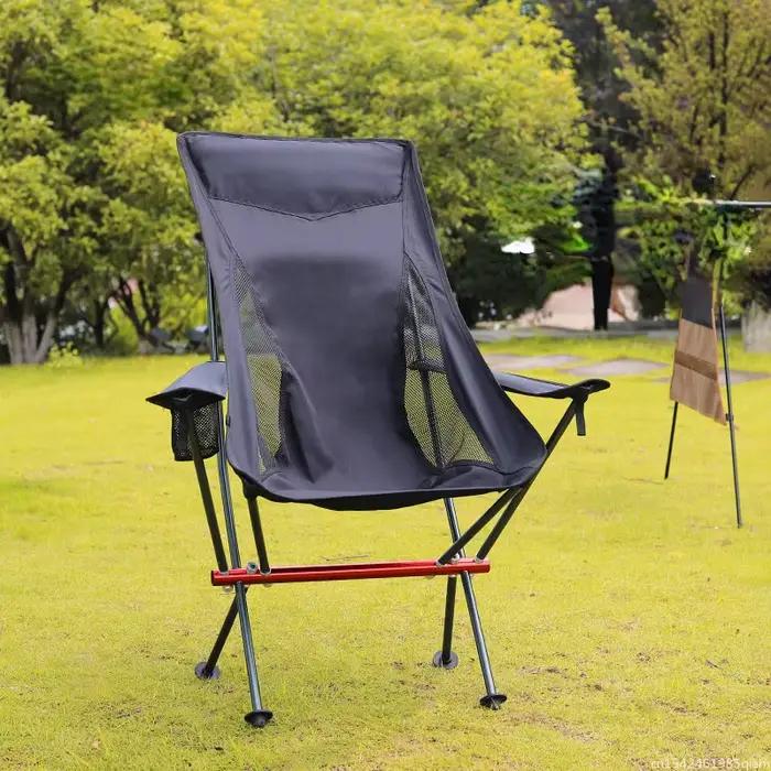 Siège pêche pliant Oxford allongé - Chaise camping portable pour BBQ et plage