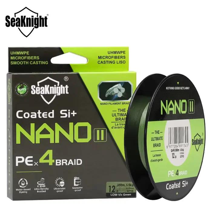 Ligne de pêche tressée PE 4 brins SeaKnight NANOII, diamètre ultrafine, traitement anti-UV et anti-sel