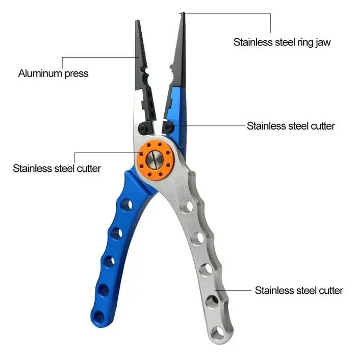 Pince multifonction aluminium coupe-ligne dégorgeoir - Ciseaux pêche 20cm 150g