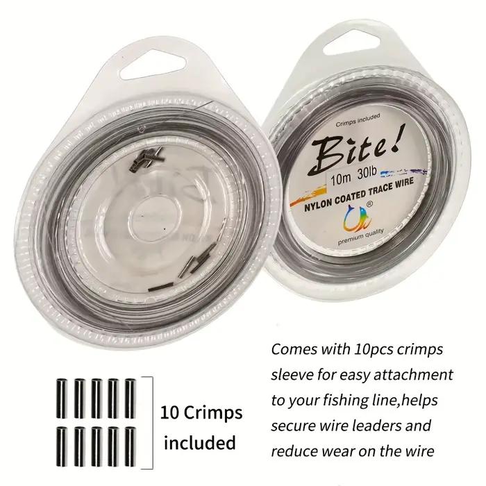 Leader acier pêche mer 10m X7 nylon : 2 fils 0.2-1mm pour bar et gros carnassiers (5-150LB)